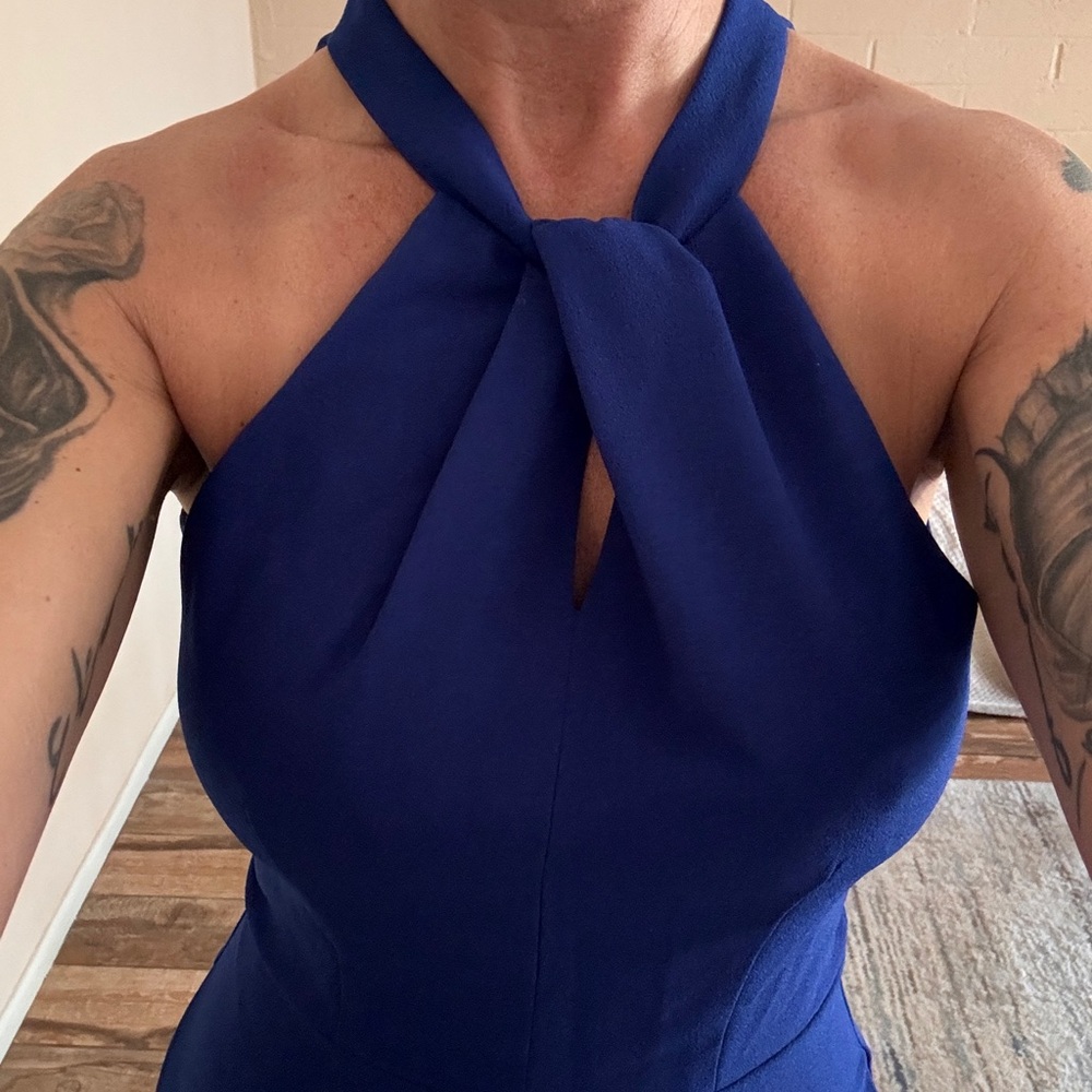 Julia Jordan Cobalt Blue Halter Jumpsuit - Picture 6 of 8